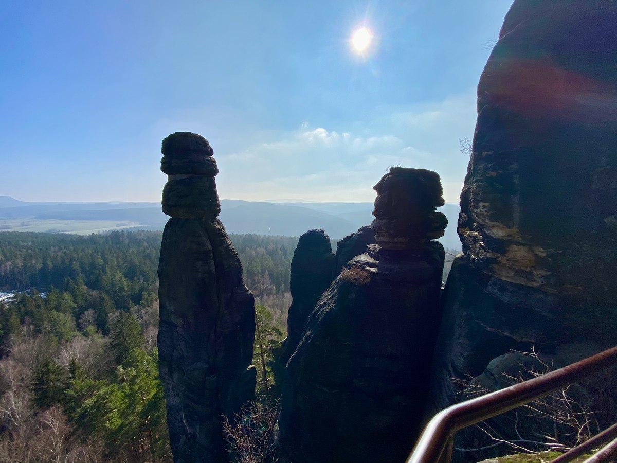 Barbarine und Felsen auf dem Pfaffenstein