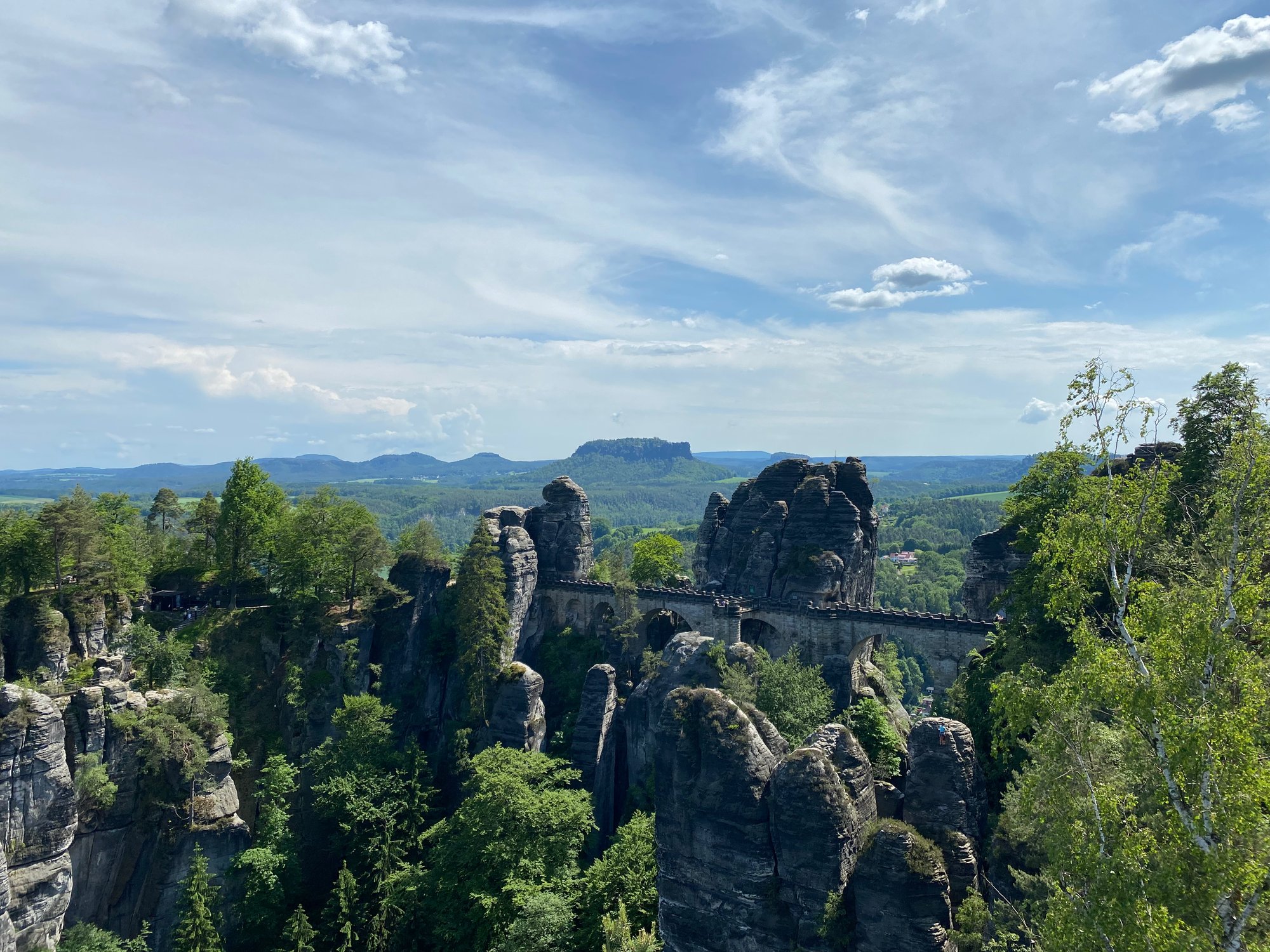 Basteibrücke zwischen den Sandsteinfelsen der Sächsischen Schweiz